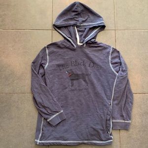 Kids size Small The Black Dog blue lightweight hoodie w/ pockets